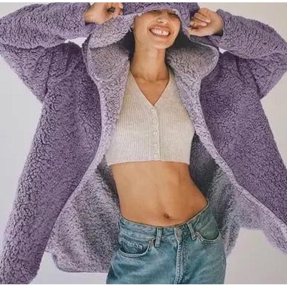 Out From Under Cloud Nine Reversible Fleece Hooded Teddy Robe, Women's Size XS/S